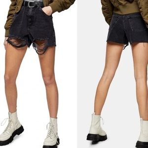 Topshop Black Denim Shorts